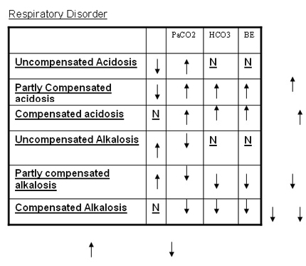 Neonatal Blood Gas Interpretation Chart
